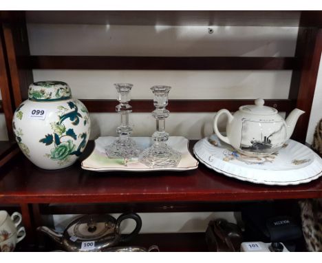 SHELF LOT OF CERAMICS