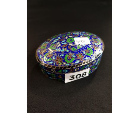 SILVER AND ENAMEL TRINKET BOX