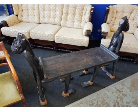 CARVED AFRICAN BENCH