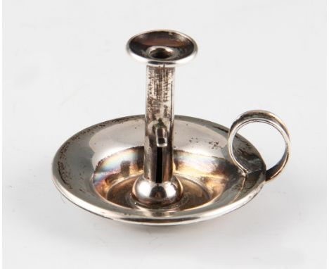 A late 19th Century silver chamber stick with circular handle, hallmarked Chester 1898, by the makers Cornelius Desormeaux Sa