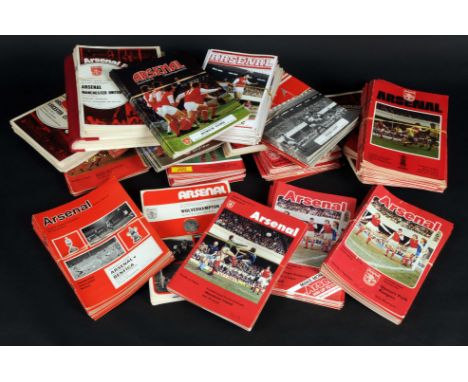 A collection of Arsenal football programmes from 1970's to 1980's, all home matches having near complete seasons.