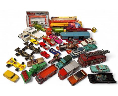 A Corgi 479 Commer Mobile Camera Van;&nbsp;Dinky Toys 285 Merryweather Marquis Fire Tender; A Dinky Johnston Road Sweeper; a 