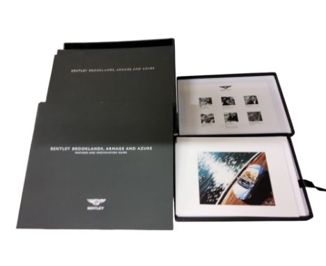 Automobilia - a Bentley Brooklands, Arnage and Azure boxed sales literature including two hardback books one titled Bentley T