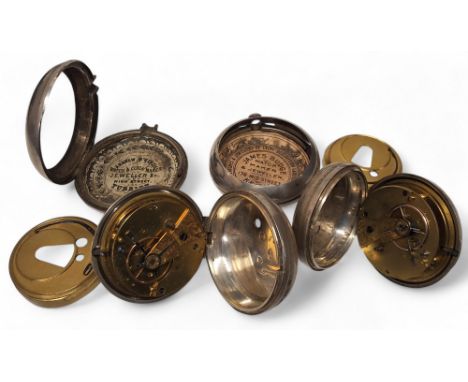 A Victorian silver cased open faced pocket watch, silver plated pair case with Andrew M'Kenzie Watchmaker, Turrife label, fus