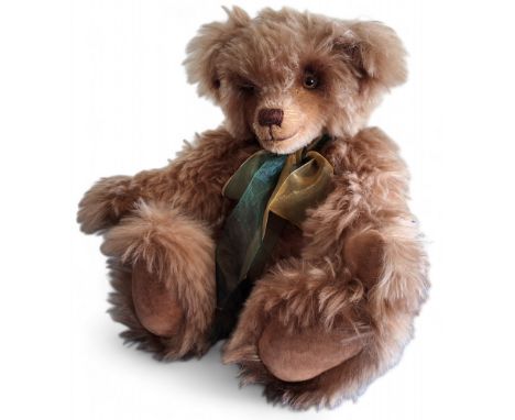 A Linny K Collector Bears, Schulte Alpaca, Toffee 2008, stiff jointed,&nbsp;growler, glass eyes, stitched nose, felt pads, ta