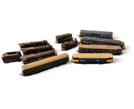 Ten "OO" Gauge diesel and steam locomotives; Lima #55 022 Deltic "Royal Scott"; Tri-ang R.351 BR class 77; Princess Class "Pr