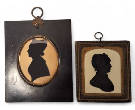 English School (19th century), a cut-paper silhouette, portrait of Elizabeth Ballatine, bust-length facing to dexter, titled 