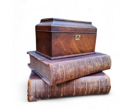 A Regency walnut tea caddy c.1820; Vol I - II standard dictionary of English language published by Funk and Wagnails Company 