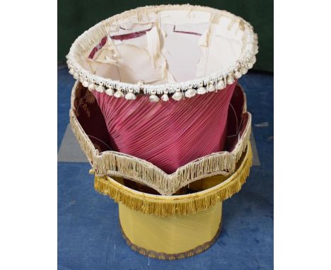 Three Vintage Standard Lamp Shades 