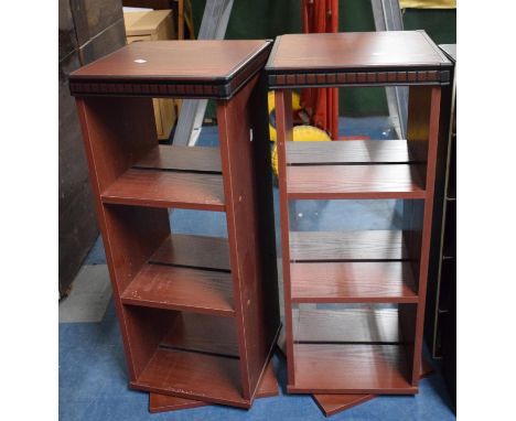 A Pair of Narrow Modern Swivel Storage Shelf Units. 32cm Square 