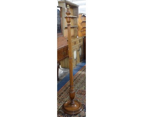 A Good Quality Walnut Standard Lamp 