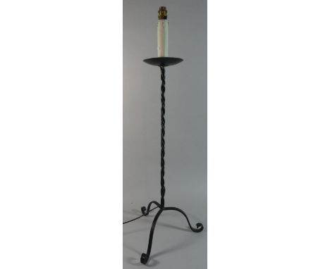 A Modern Wrought Iron Tripod Table Lamp, 91cm High 