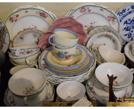 A Tray of Floral Pattern Teawares to Include Minton, New Hall, Roslyn, Royal Worcester etc 