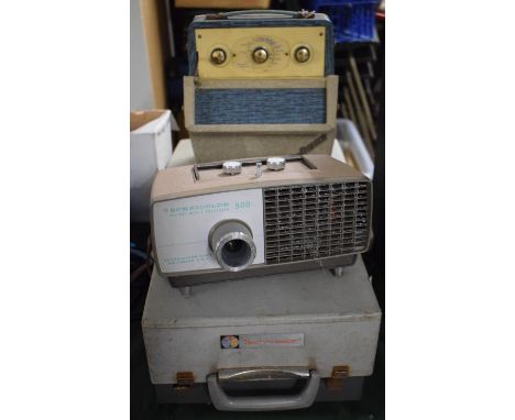 A Vintage Technicolour Instant Movie Projector (Incomplete) Together with a Vintage Sky Baronet Radio and Philips Tape Recode