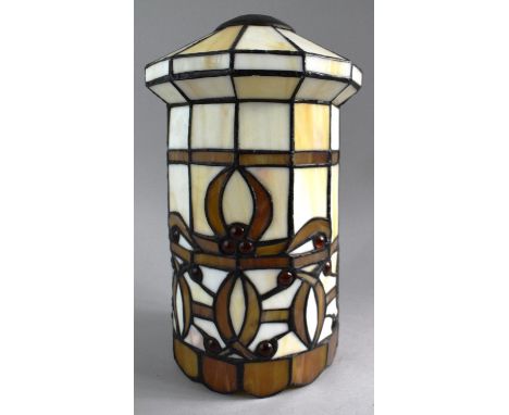 A Reproduction Cylindrical Tiffany Style Lamp Shade, 30cm High 