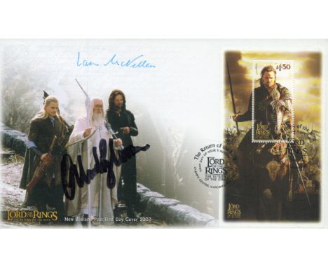 Ian McKellen and Orlando Bloom. A Lord of the Rings: The Return of the King New Zealand Post FDC, signed by both actors. Post