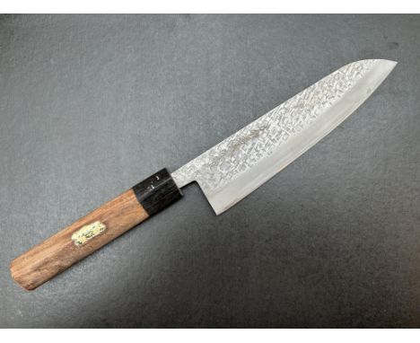 Highest Quality vintage Japanese Chefs Knife Tosa School hand forged laminated iron, water quenched blade in the tradition of