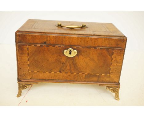 Early Victorian three compartment tea caddy, 18cmx27cm