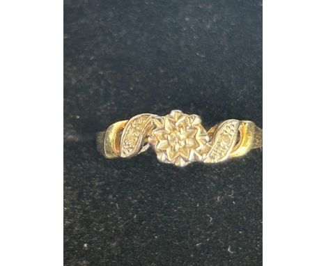 9CT gold ring set with diamonds Size K