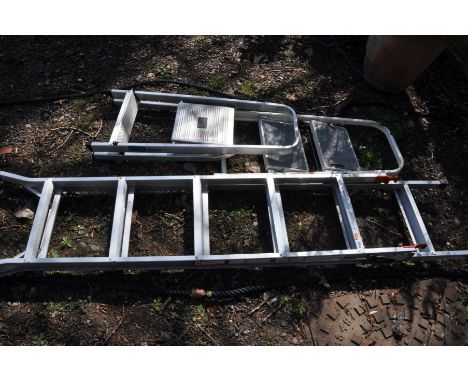 AN ALUMINIUM STEP LADDER 1.9cm long and two smaller step ladders (3)