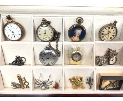 Group of pocket watches including "Services"Army, Ingersoll, Elgin, Haller, Rotary silver fob watch on silver chain, together