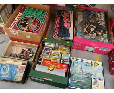 Vintage toys and games to include Tonka toys, Top Trumps, board games and other items.