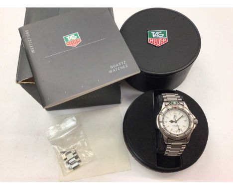 Tag Heuer Professional stainless steel wristwatch, WF1212-KO, in box with spare links, booklet and original receipt for £675 