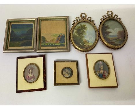 Group of portrait miniatures and other miniature paintings