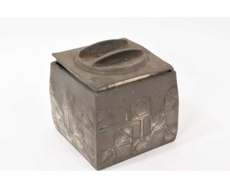 Archibald Knox for Liberty pewter tea caddy, stamped Tudric 0194, 11cm wideThe body has various scratches and nicks. The cove