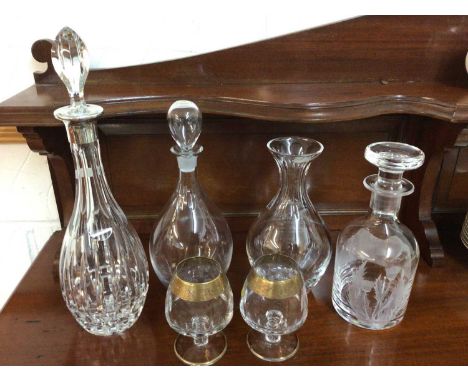 Group of glassware to include a Mappin &amp; Webb silver mounted cut glass decanter (London 1977) Orrefors 'Prelude' cut glas