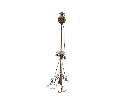 Late Victorian steel standard lamp