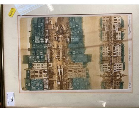 Glynn Thomas etching - Honfleur