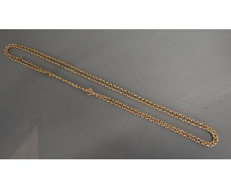 A 9 ct. Gold Long Linked Guard Chain, 38 gms 
