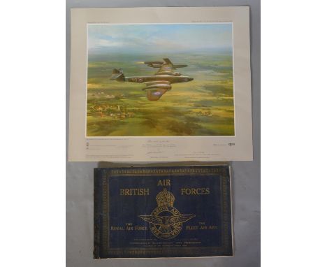 Frank Wootton, Meteor Strikes Its First Blow a limited edition print signed in pencil, together with one volume British Airfo