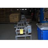 Conveyor 15' long with two 45 degree turns. SS construction, for 10" wide chain, 1 HP 480 volt 3 ph