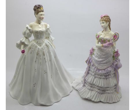 Two Royal Worcester figures, Christina and Splendour at Court, with certificates 