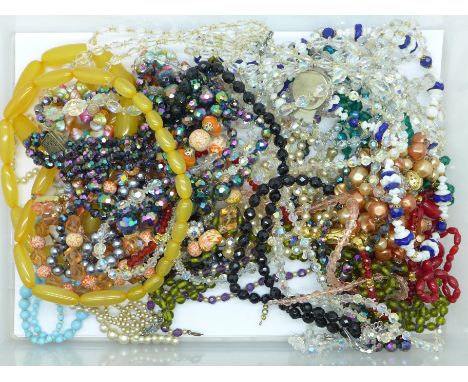 A collection of vintage bead necklaces 