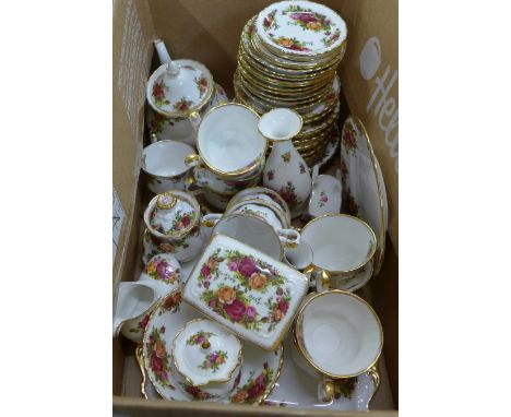 Royal Albert Old Country Roses teawares, vase, trinket box and dishes 