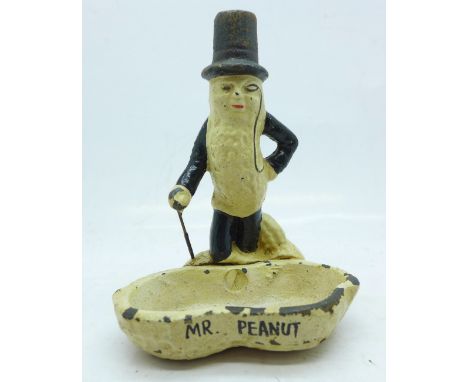 A Mr Peanut original 1930's cast metal ashtray 