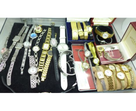 Approximate forty-six lady's watches including Sekonda, Avia, Timex, Citizen and a silver Rotary 