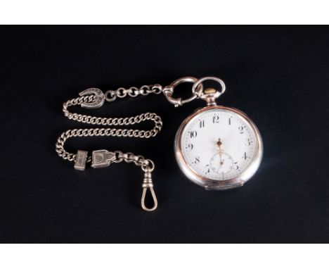 Swiss Antique Silver Keyless Open Chronometer Pocket Watch. Marked 800. 15 Rubies, Balance Compensation. Spiral Breguet. Meda