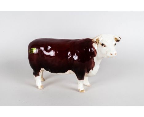 Beswick Animal Figure ' Hereford Champions Cow ' Model Num.1360. Designer A. Gredington. Issued 1954-1987. Height 4.25 Inches