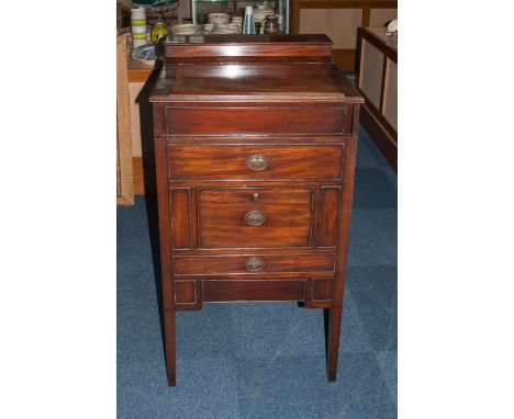 George III Mahogany Gentlemans Campaign Pedestal Washstand, The Hinged Top With Seperate Lead Lined Water Compartment, The In