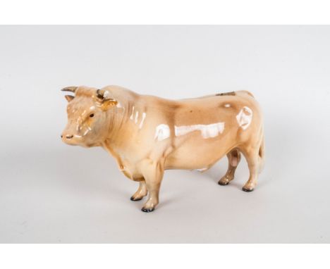 Beswick Animal Figure ' Charolais Bull ' Gloss. Model Num.2463A. Designer A. Maslanlsowski. Modelled 1973. Issued 1979. Heigh