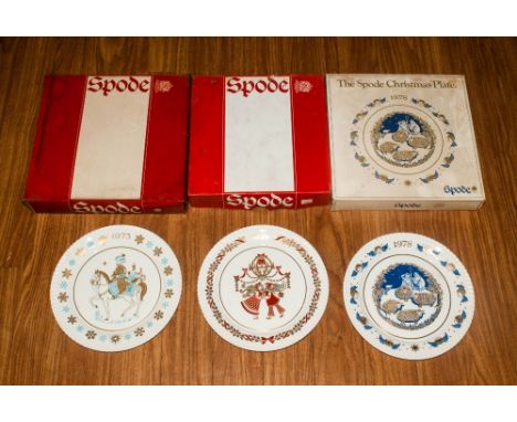 Three Spode Christmas Plates, early editions.