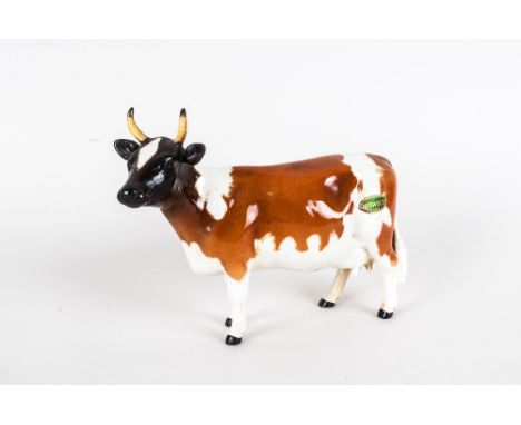 Beswick Animal Figure ' Ayrshire Cow CH ' Ickham Bessie. Model Num.1350. Designer A. Gredington. Issued 1954 - Height 5 Inche