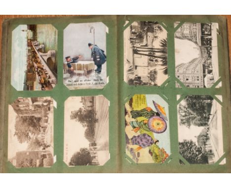 Postcard Album Containing A Mixture Of Various Postcards