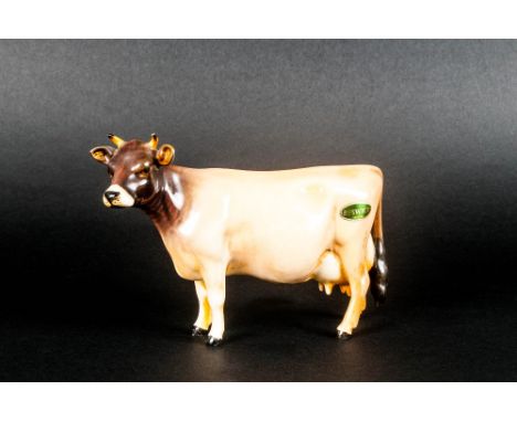 Beswick Animal Figure ' Jersey Cow CH ' Newton Tinkle. Model Num.1345. Designer A. Gredington. Height 4.5 Inches. Excellent C