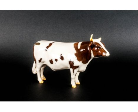 Beswick Animal Figure - Ayrshire Bull CH - Gloss ' Whitehill Mandate ' Model Num.1454B Designer Colin Melbourne. Issued 1957 