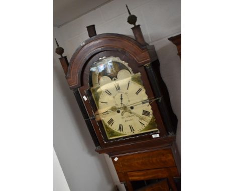 A 19th Century mahogany longcased clock having 8 day movement with painted dial named for Geo. Gibson, Bristol